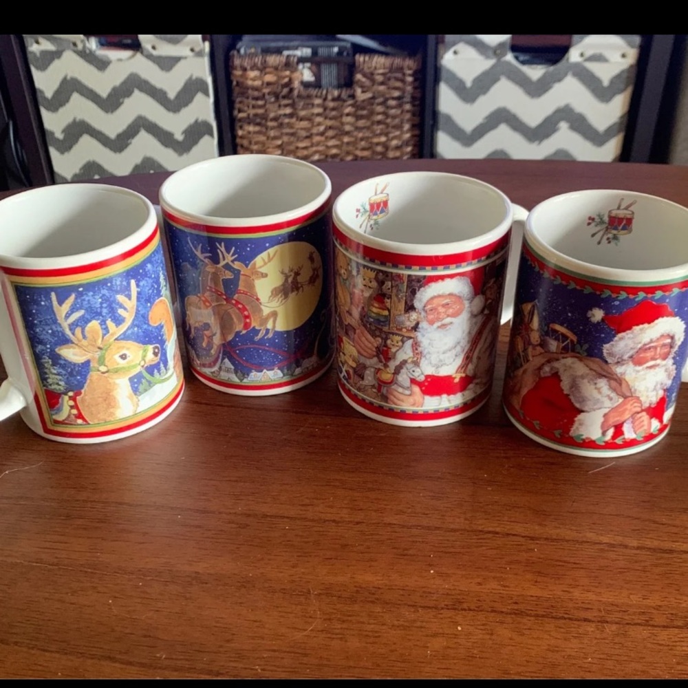 Vintage Christmas Mugs - set of 4